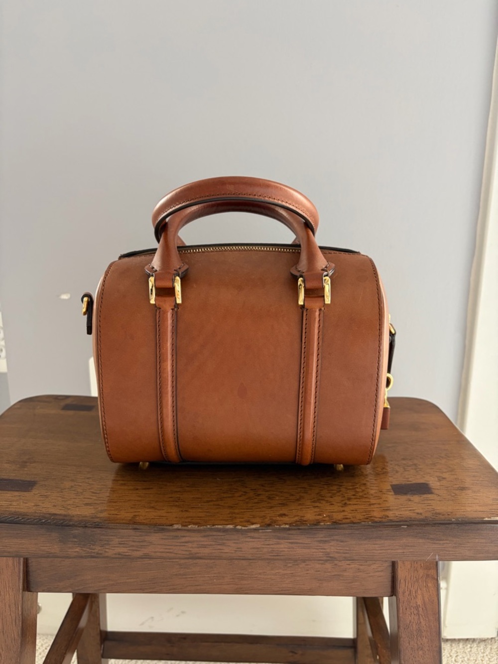 Rare Authentic Burberry Alchester Small Tan Leather Bowler Bag - Picture 2 of 15